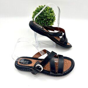 B.O.C. BORN CONCEPT BLACK & TAN BUCKLE SANDALS - 8